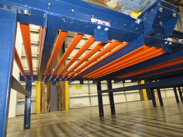 81"x 28' Chain Drive Live Roller Conveyor 74"BF 1.9" Urethane Roller 460V 3PH