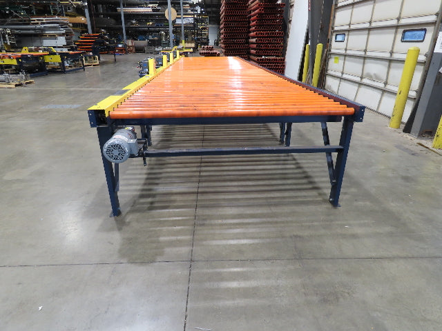 81"x 28' Chain Drive Live Roller Conveyor 74"BF 1.9" Urethane Roller 460V 3PH