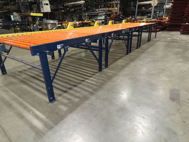 81"x 28' Chain Drive Live Roller Conveyor 74"BF 1.9" Urethane Roller 460V 3PH