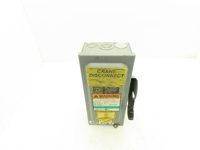 Square D H361N Safety Disconnect Disconnect Switch 30A Fused 3 Pole 600V F05