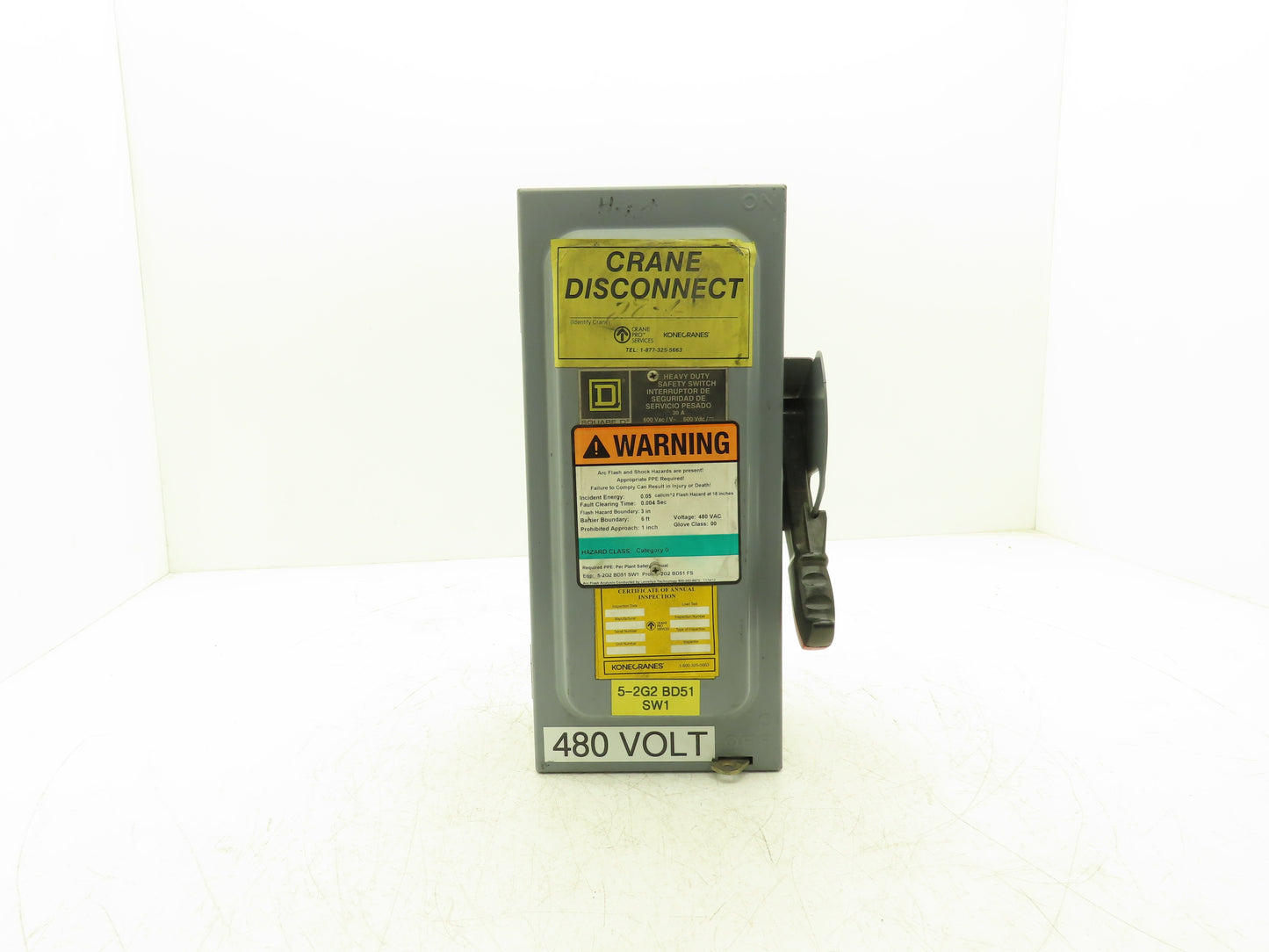 Square D H361N Safety Disconnect Disconnect Switch 30A Fused 3 Pole 600V F05