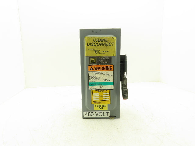 Square D H361N Safety Disconnect Disconnect Switch 30A Fused 3 Pole 600V F05