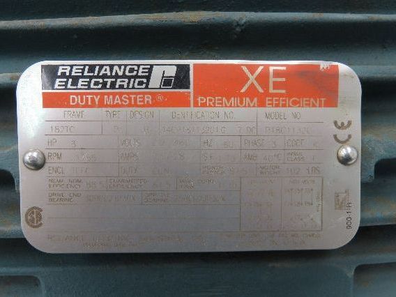 Reliance P18G1132C AC Electric Motor 3Hp 1755rpm 230/460v 3Ph 182TC TEFC