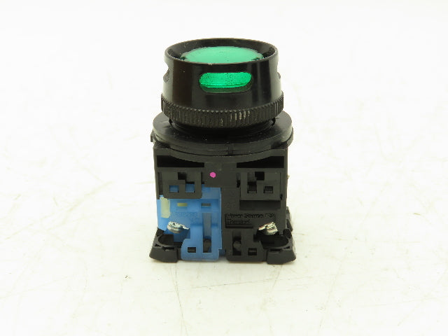 Fuji Electric Pushbutton Green Illuminated Momentary 1 Normally Open Lot of 8