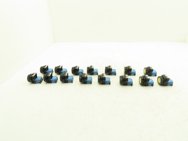 Fuji Electric Pushbutton Yellow Flush Momentary 1 Normally Open Lot of 15