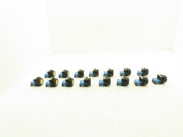Fuji Electric Pushbutton Yellow Flush Momentary 1 Normally Open Lot of 15
