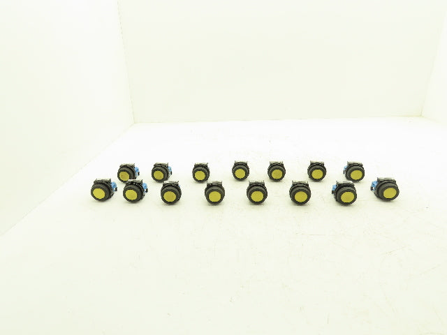Fuji Electric Pushbutton Yellow Flush Momentary 1 Normally Open Lot of 15