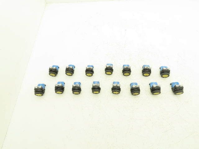 Fuji Electric Pushbutton Yellow Flush Momentary 1 Normally Open Lot of 15
