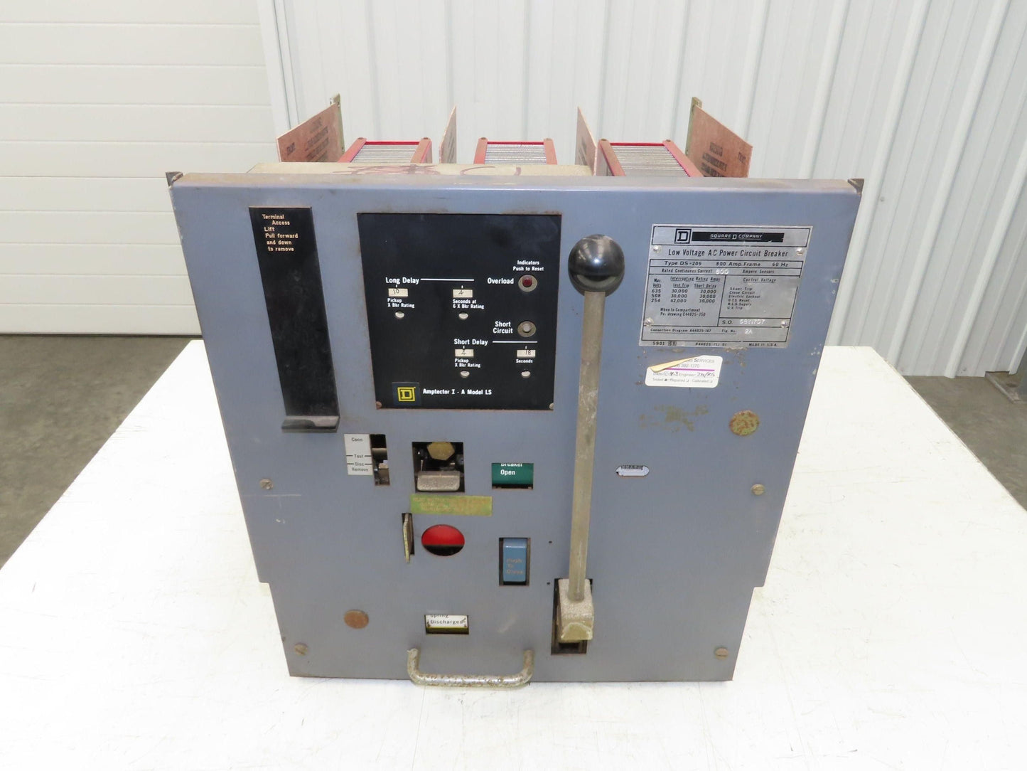 Square D DS 206 Air AC Circuit Breaker 600VAC 600A 3 Pole Amptector I-A