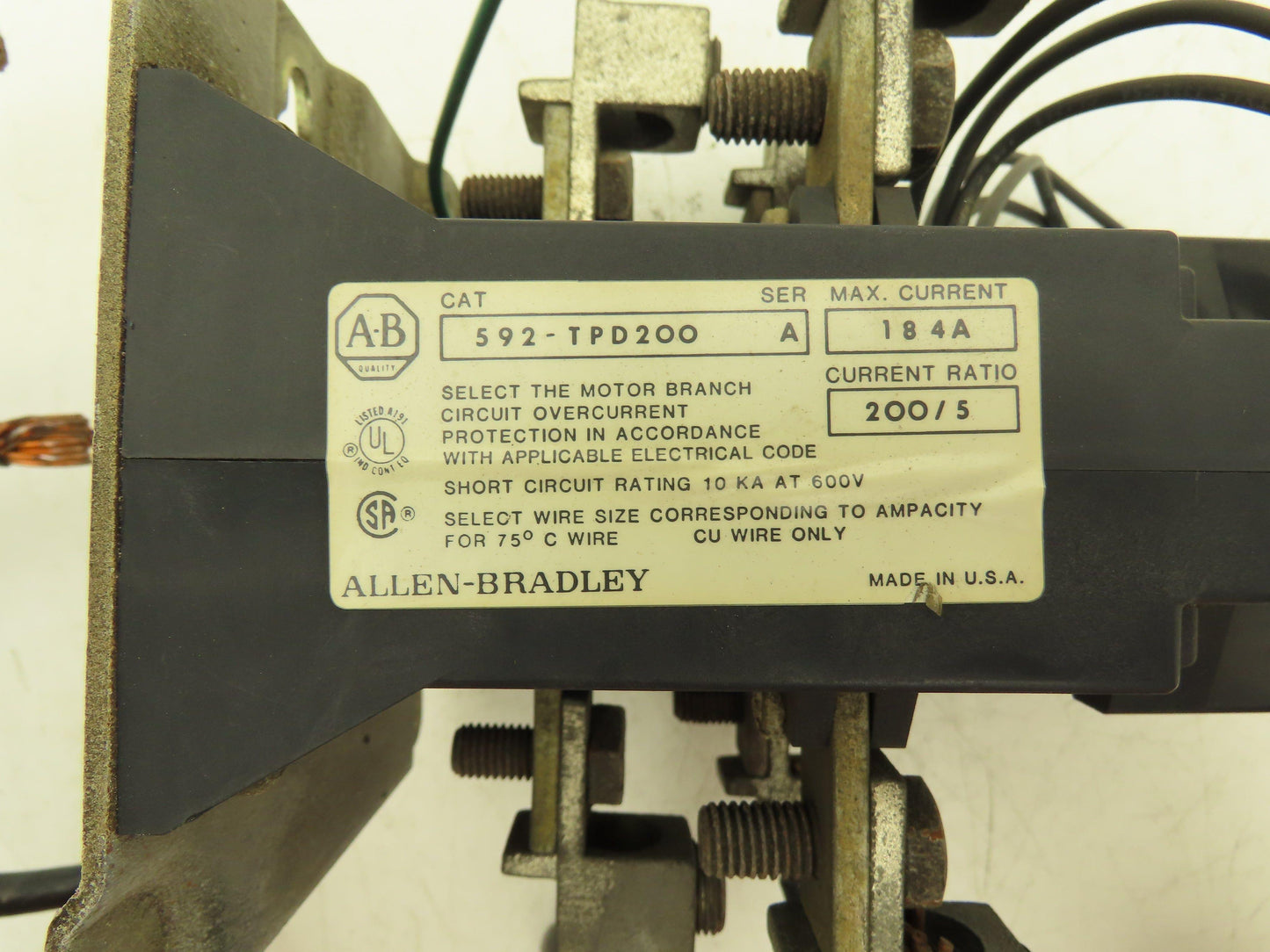 Allen Bradley 592-TPD200 Overload Relay Heater 3-Pole 184A Series A Lot of 3
