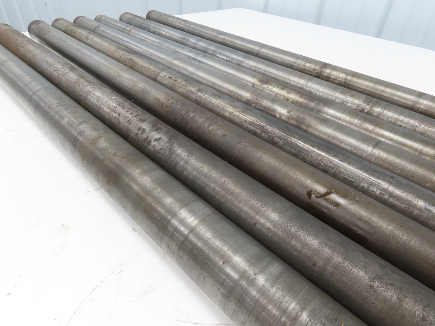 1.9" Conveyor Roller 39"BF Grooved O-Ring Galvanized Steel 7/16" Hex Lot of 8