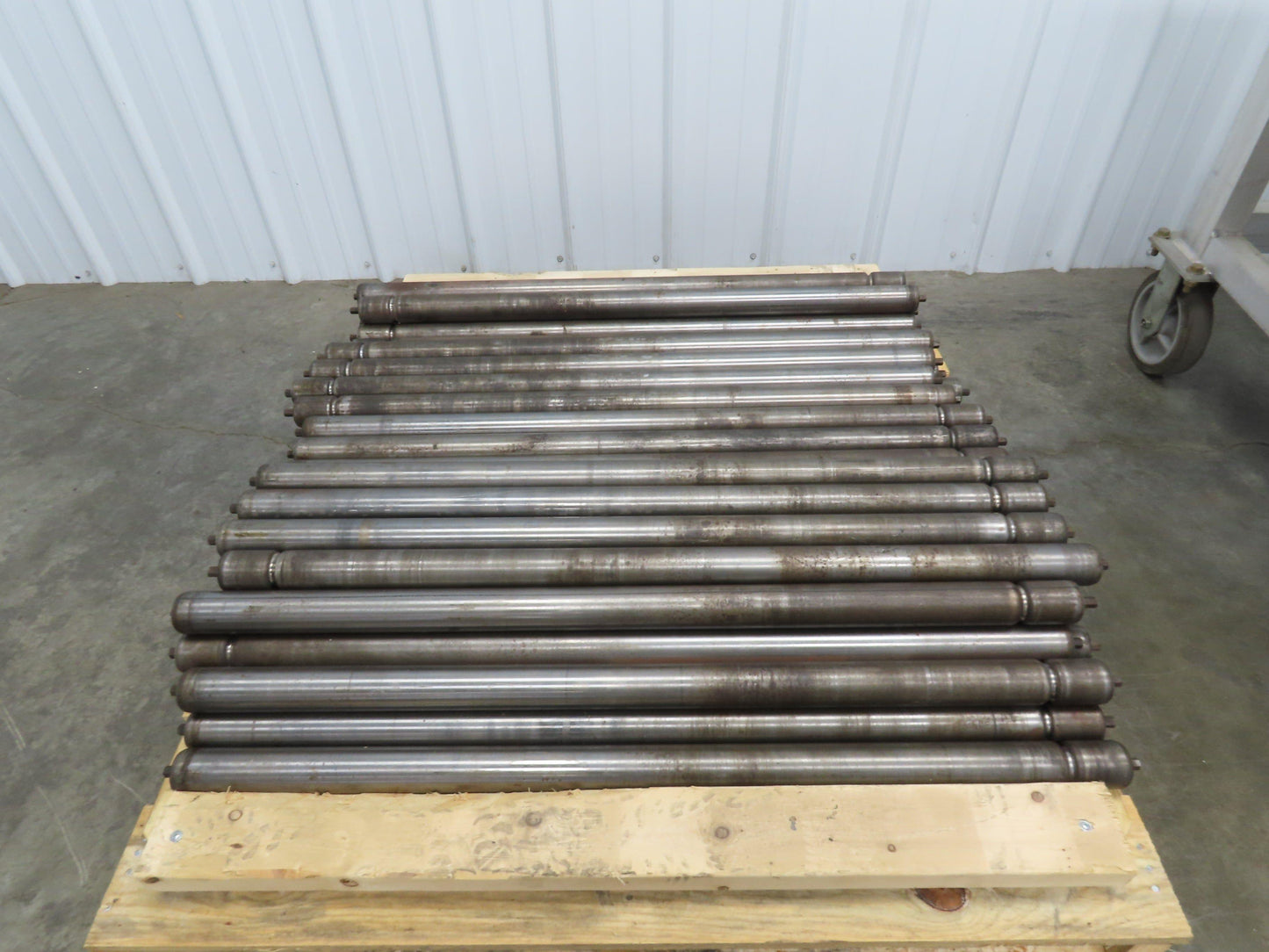 1.9" Conveyor Roller 39"BF Grooved O-Ring Galvanized Steel 7/16" Hex Lot of 8