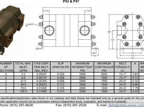 Delta Power P43 Flow Divider Rotary 2 Section Equal Flow 70gpm 1500psi 1.25"npt