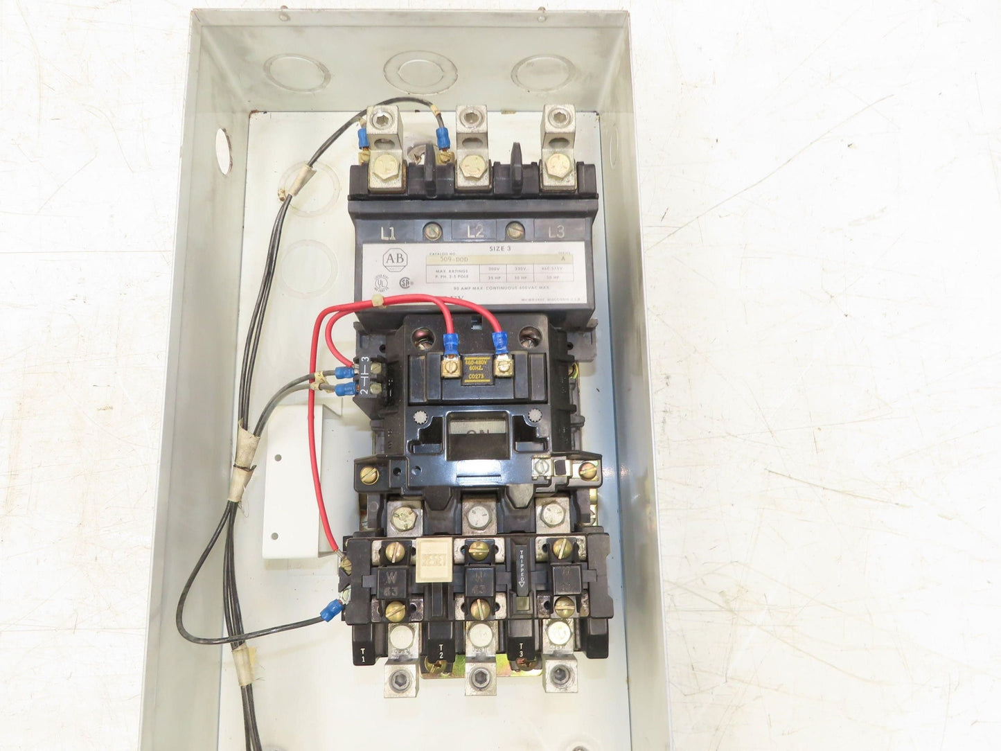 Allen Bradley 509-DAD Motor Starter Size 3 Contactor 509-DOD 600V 90A 50Hp