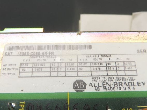 Allen Bradley 1336S-C060-AN-FR Variable Frequency AC Drive 60Hp 600V 3Ph 62A VFD