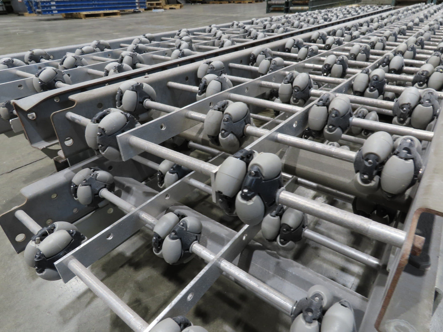 15"x 36' 5" Multi-Directional Roller Conveyor Interroll 2500 OmniWheel Roll-Flex