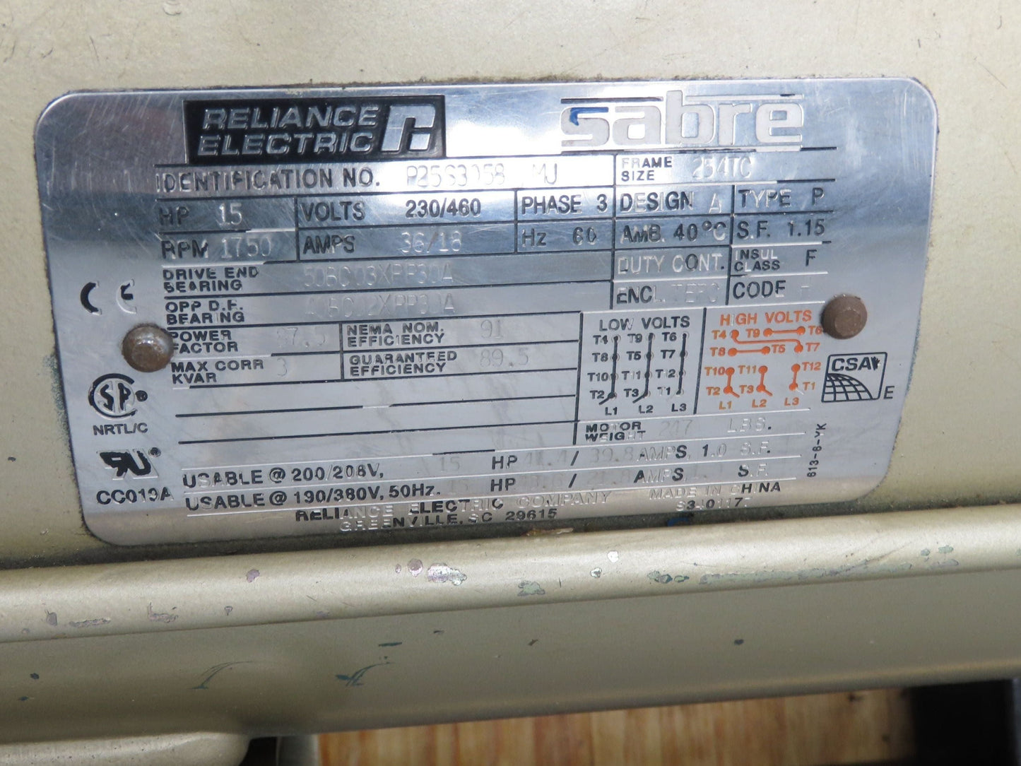 Dekker RVL300-HH-03 DuraVane Lubricated Rotary Vane Vacuum Pump 15Hp 300ACFM