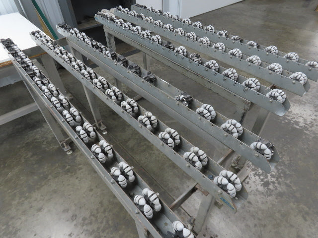 Roll-Flex 16"x 5' Multi-Directional 3-Track Roller Conveyor Plastic Ergo-Roll