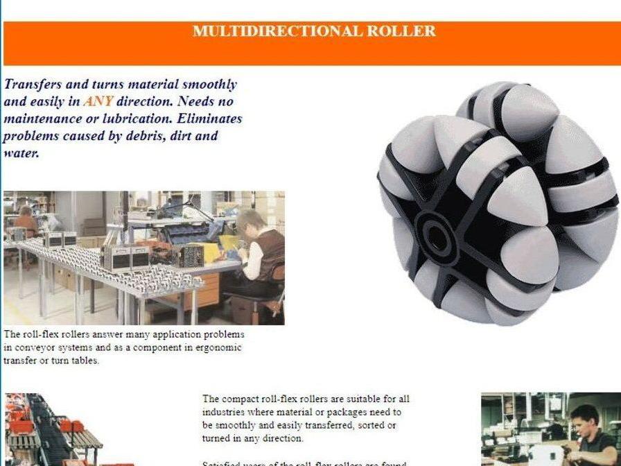 Roll-Flex 16"x 5' Multi-Directional 3-Track Roller Conveyor Plastic Ergo-Roll