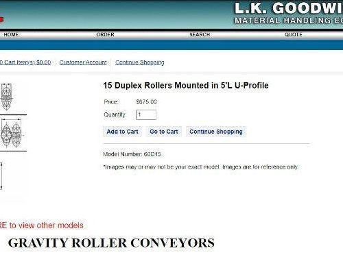 Roll-Flex 16"x 5' Multi-Directional 3-Track Roller Conveyor Plastic Ergo-Roll