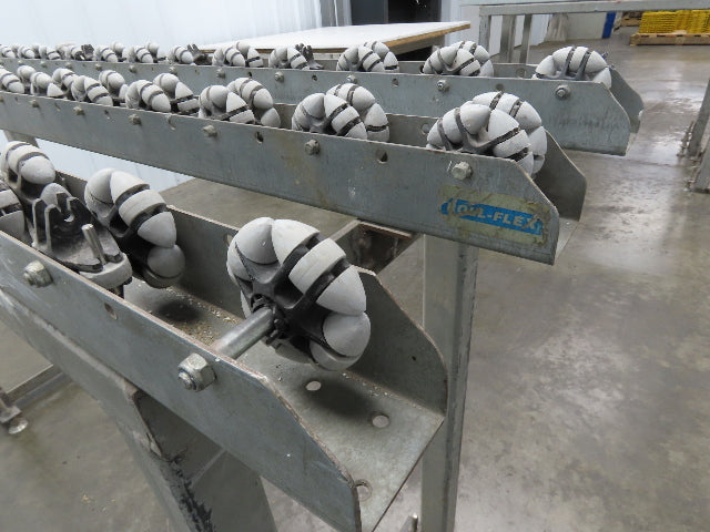 Roll-Flex 16"x 5' Multi-Directional 3-Track Roller Conveyor Plastic Ergo-Roll