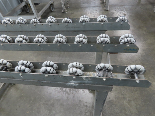 Roll-Flex 16"x 5' Multi-Directional 3-Track Roller Conveyor Plastic Ergo-Roll