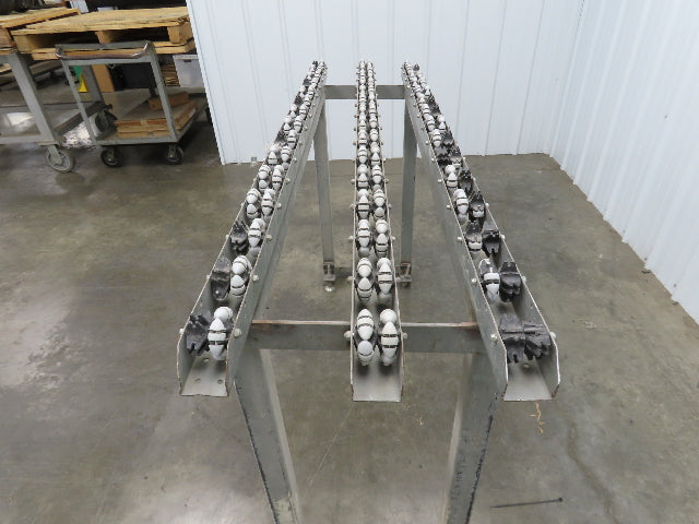 Roll-Flex 16"x 5' Multi-Directional 3-Track Roller Conveyor Plastic Ergo-Roll