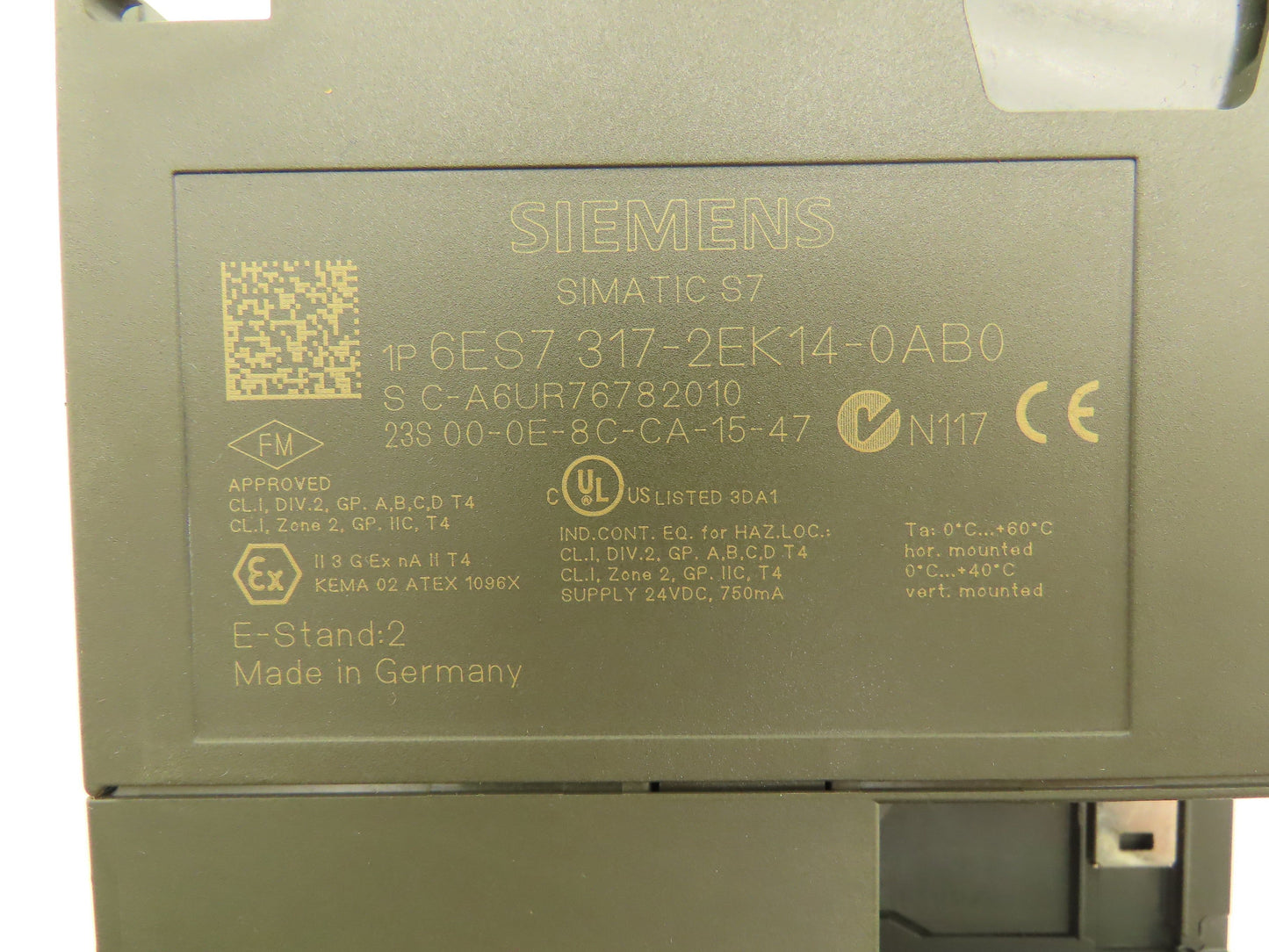 Siemens Simatic S7-300 CPU317-2 PN/DP 2Mb SD Card 6ES7953-8LL20-0AA0