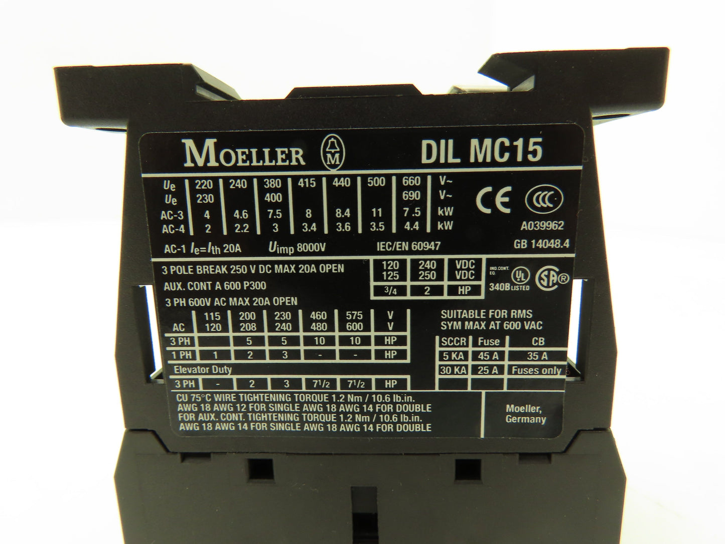 Siemens DIL MC15-01 Contactor 10Hp 600v 3Ph Lot of 13