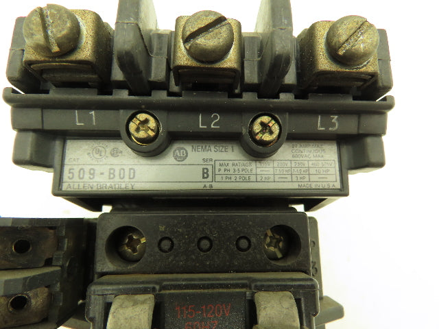 Allen Bradley 509-BOD Motor Starter 575v 3Ph 10Hp Overload Relay NEMA Size 1