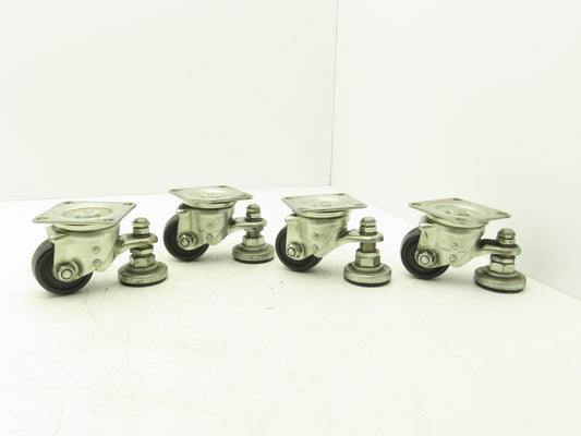 Caster Wheel 65x38mm (2-9/16"x1-1/2") With Stopper Brake Foot Lot of 4