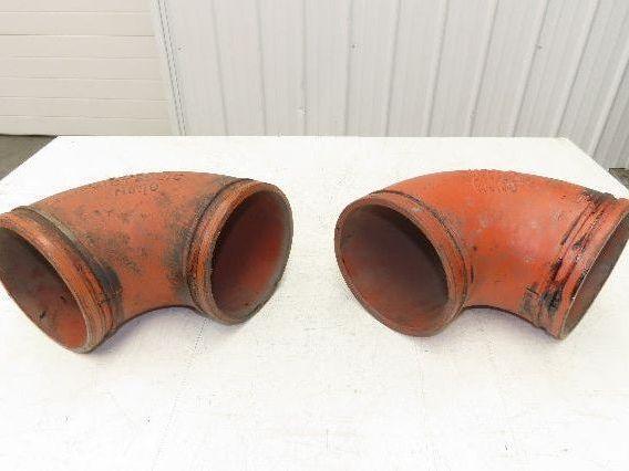 Victaulic No 10 6" Grooved 90° Elbow Pipe Fitting Ductile Iron Lot of 2
