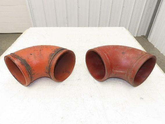 Victaulic No 10 6" Grooved 90° Elbow Pipe Fitting Ductile Iron Lot of 2