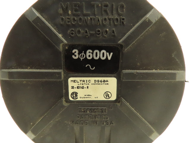 Hubbell DS60A Disconnect Decontactor 90A 600vAC 6awg 4-wire Connector Cord 2'