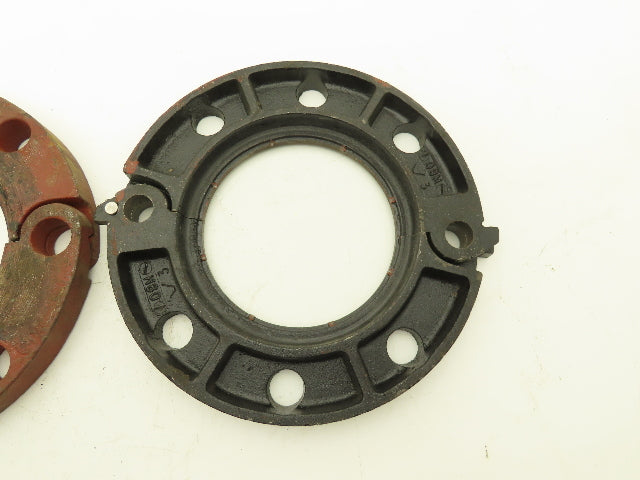 Victaulic 5"-741 Grooved Pipe Split Flange Adapter Ductile Iron 8-Bolt Lot of 3