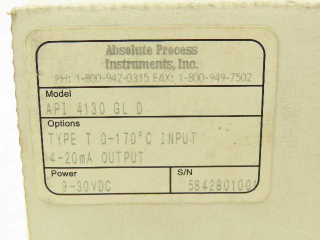 API 4130 G L D24 Thermocouple to DC Output Calibrating Relay
