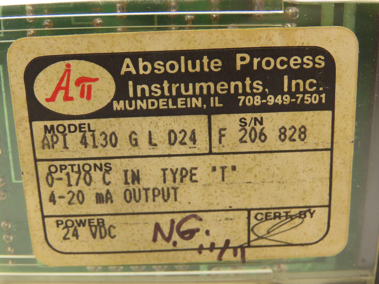API 4130 G L D24 Thermocouple to DC Output Calibrating Relay