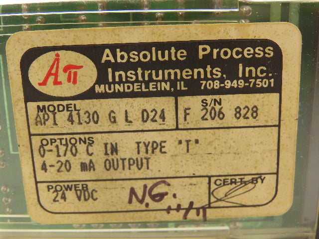 API 4130 G L D24 Thermocouple to DC Output Calibrating Relay