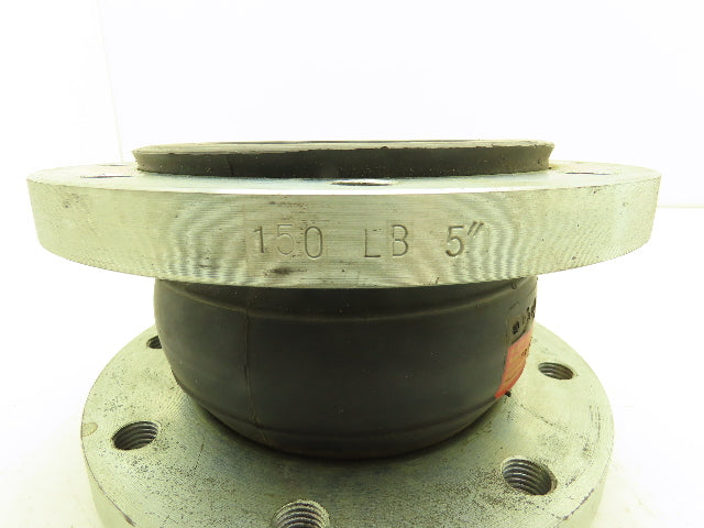Rubber Expansion Joint 5" Steel Flange #150 8-Bolt Threaded