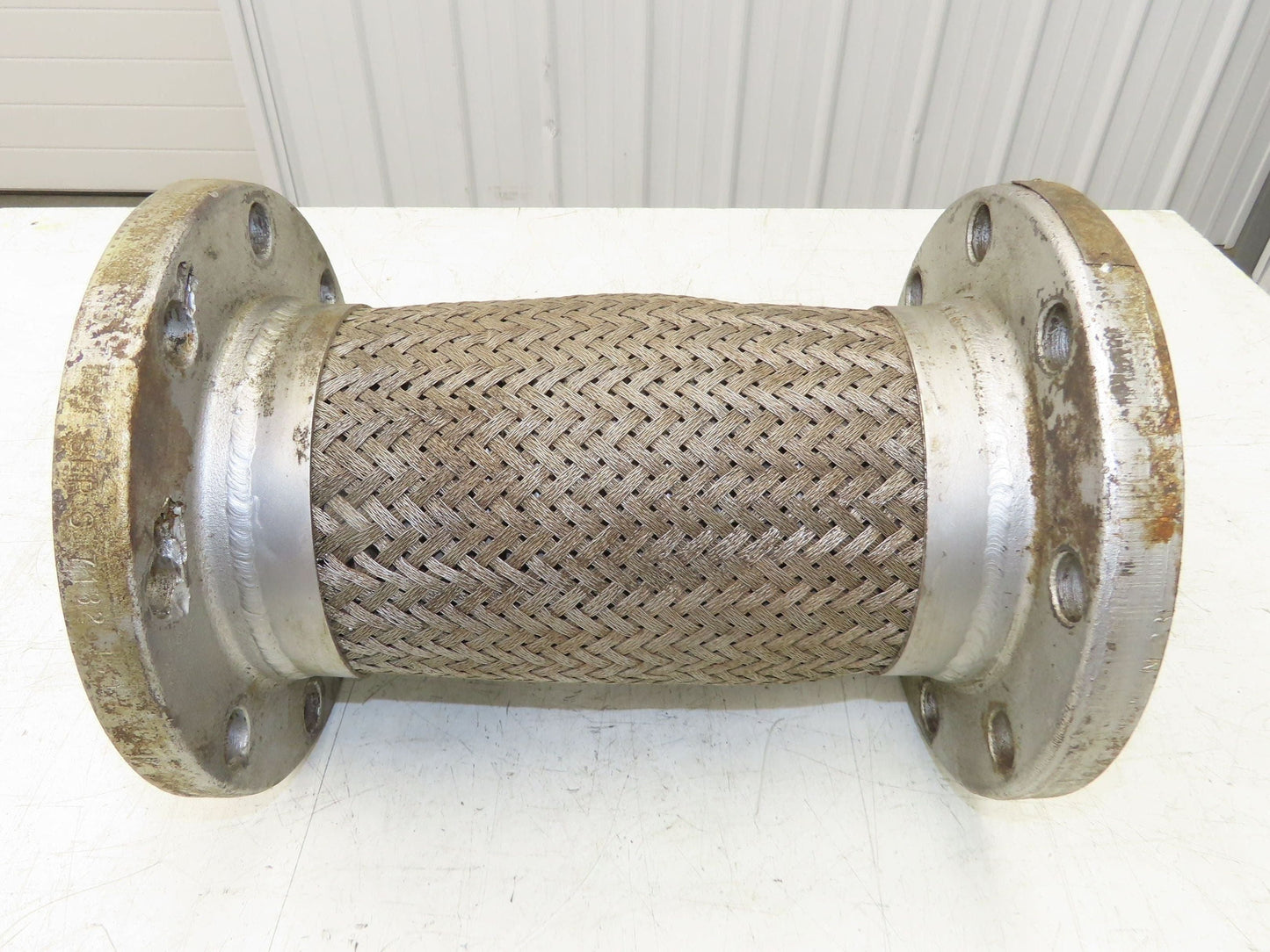 5"x 14" Steel Flanged Stainless Braided Flex Hose Pipe Expansion Joint 8-Bolt