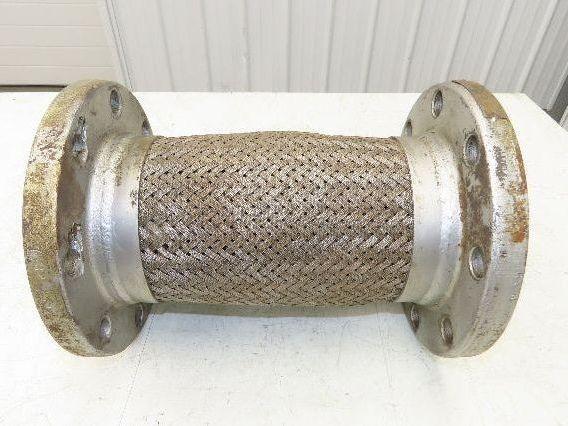 5"x 14" Steel Flanged Stainless Braided Flex Hose Pipe Expansion Joint 8-Bolt