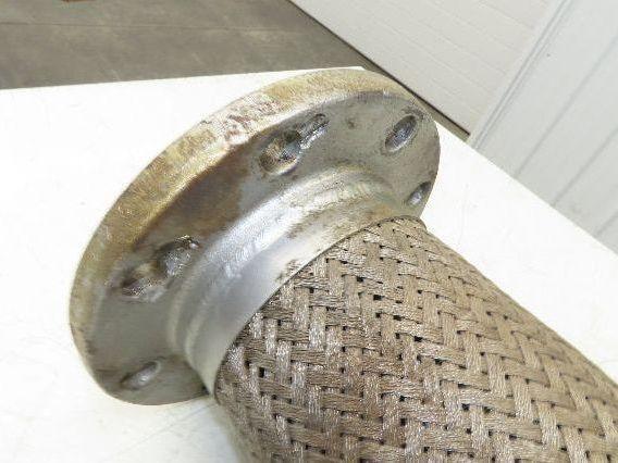 5"x 14" Steel Flanged Stainless Braided Flex Hose Pipe Expansion Joint 8-Bolt