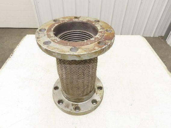5"x 14" Steel Flanged Stainless Braided Flex Hose Pipe Expansion Joint 8-Bolt
