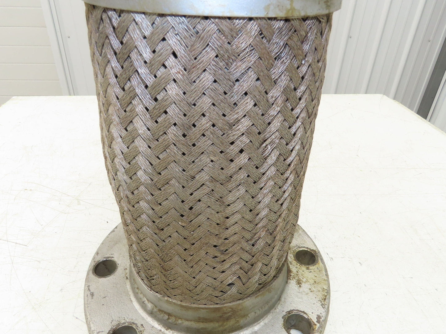 5"x 14" Steel Flanged Stainless Braided Flex Hose Pipe Expansion Joint 8-Bolt