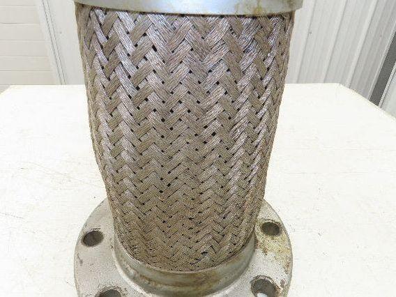 5"x 14" Steel Flanged Stainless Braided Flex Hose Pipe Expansion Joint 8-Bolt