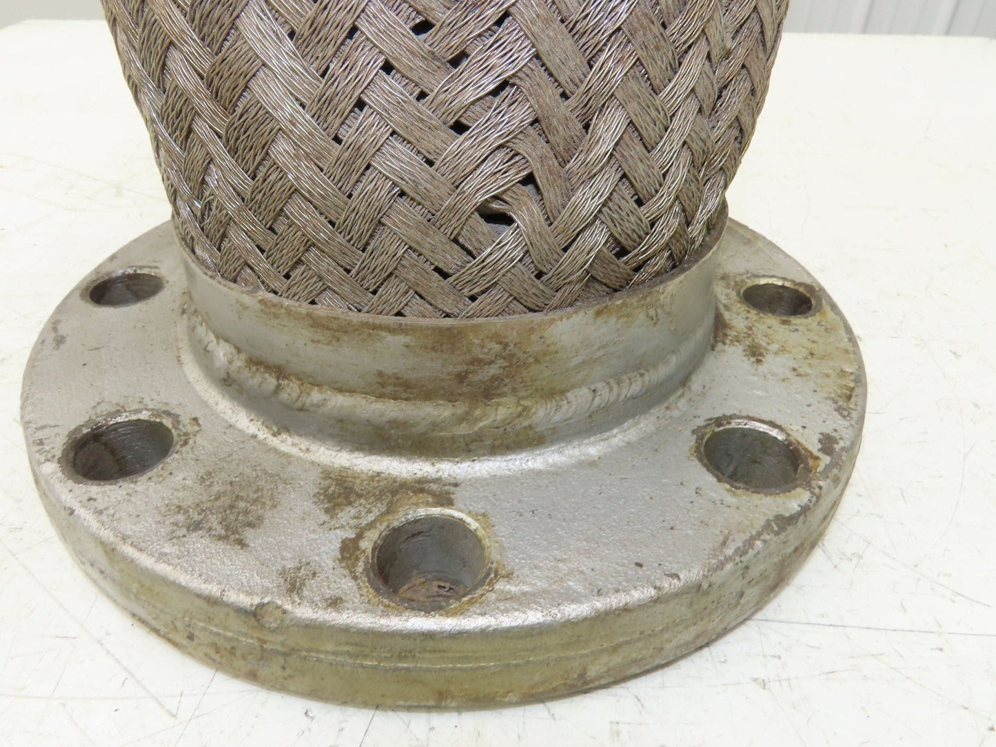 5"x 14" Steel Flanged Stainless Braided Flex Hose Pipe Expansion Joint 8-Bolt
