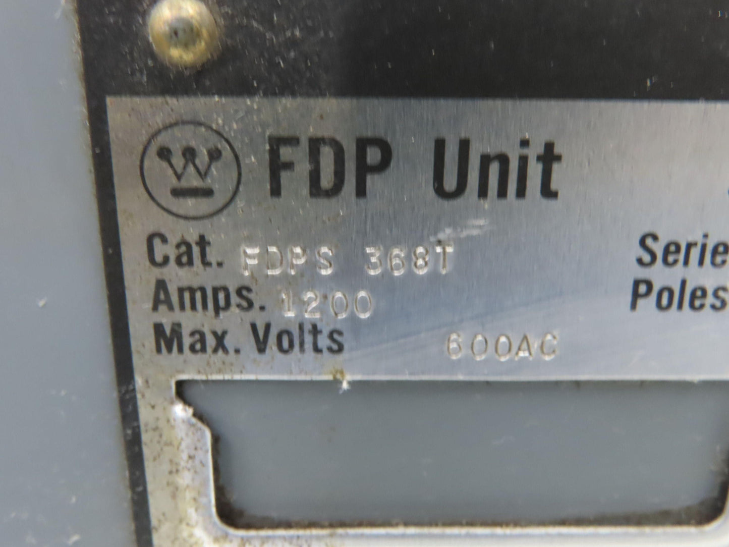 Westinghouse FDPS 368T Fusible Disconnect Switch 600VAC 1200Amp