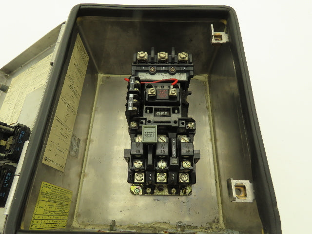Allen-Bradley 509-ACD-1 Stainless Enclosed NEMA Motor Starter 600V 3PH