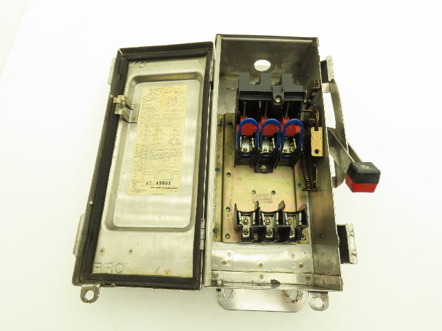 Square D H361DS Safety Disconnect Switch 30A 600V 3PH Fused Stainless