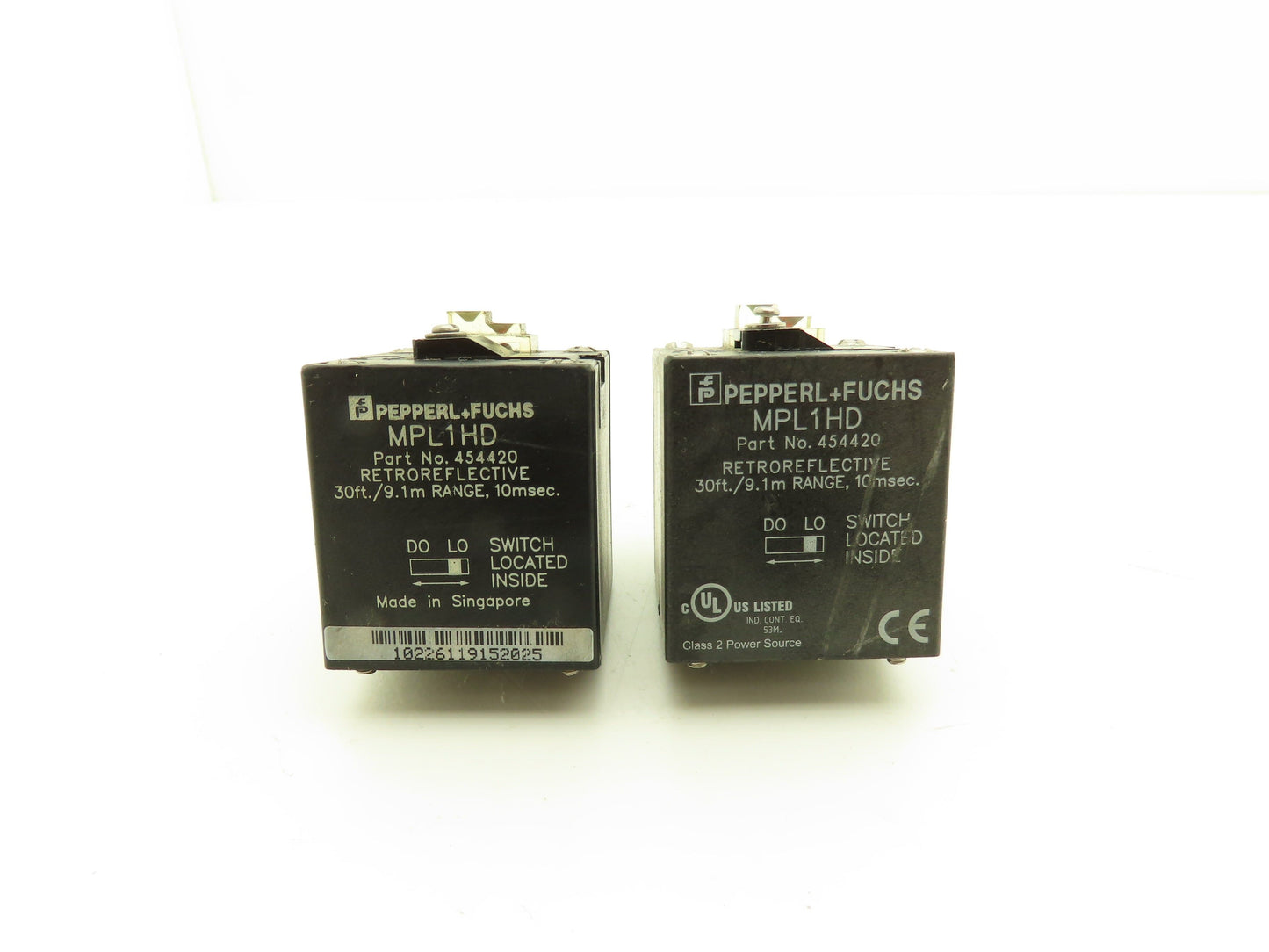 Pepperl+Fuchs MPL1HD Photoelectric Sensor Photo Head Retroreflective Lot of 2